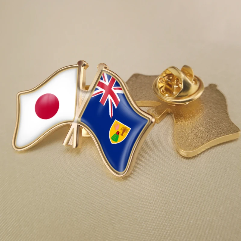 Turks and Caicos Islands and Japan Crossed Double Friendship Flags Lapel Pins Brooch Badges
Turks and Caicos Islands and Japan Crossed Double Friendship Flags Lapel Pins Brooch Badges