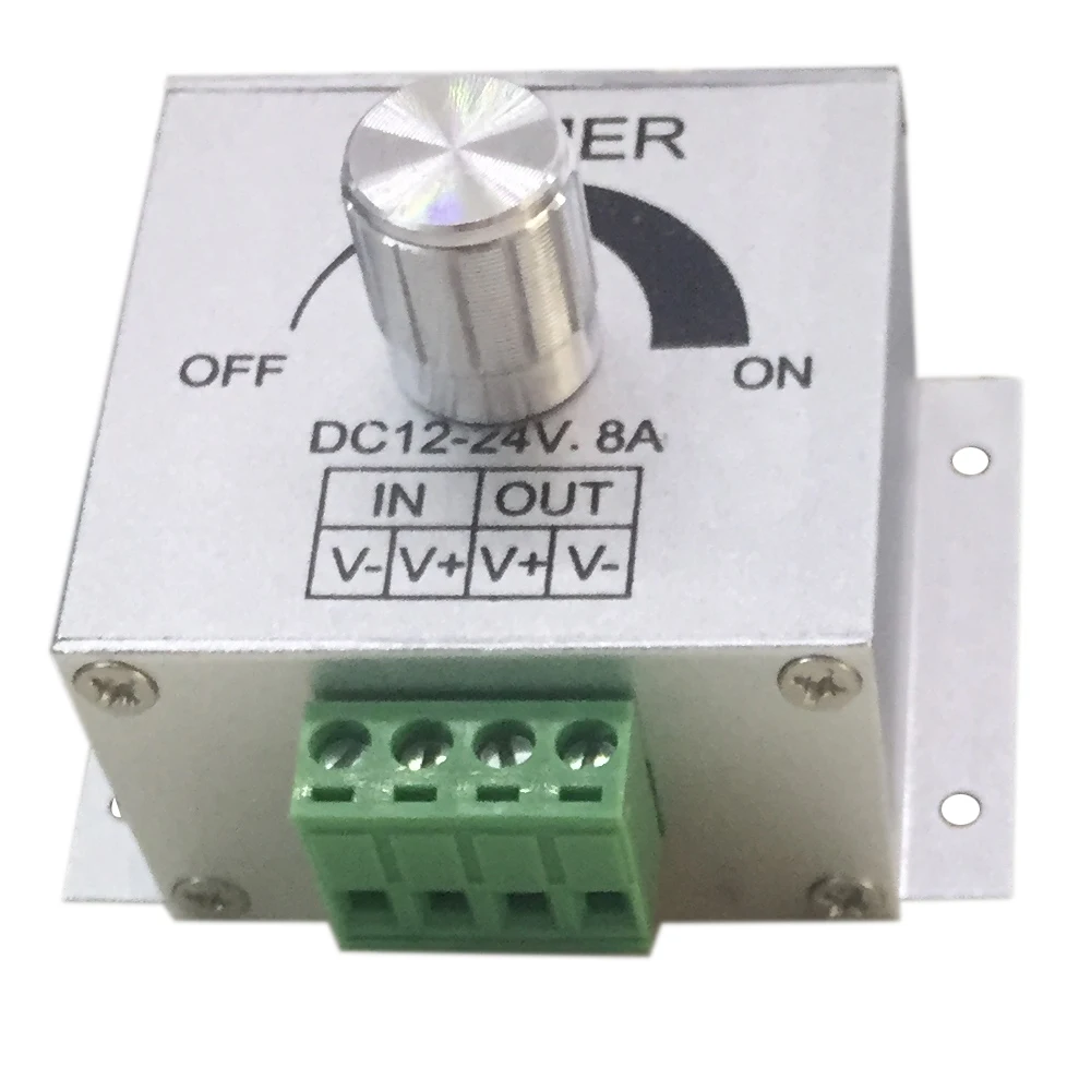 DC12-24V 8A Aluminum LED Strip Dimmer PWM Dimming Controller for LED Lights Lamps or Ribbon Adjustable Control
DC12-24V 8A Aluminum LED Strip Dimmer PWM Dimming Controller for LED Lights Lamps or Ribbon Adjustable Control