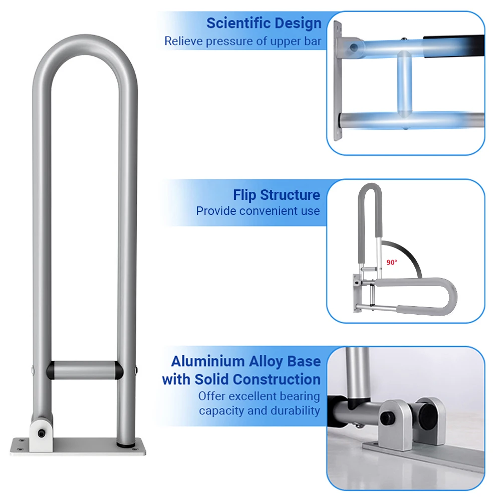 Handrail for Toilet Anti-Fall/Anti-Slip Bathroom Handrail Flip-Up Safety Handrail Screw-In Safety Grab Bar Handle Health Care
Handrail for Toilet Anti-Fall/Anti-Slip Bathroom Handrail Flip-Up Safety Handrail Screw-In Safety Grab Bar Handle Health Care