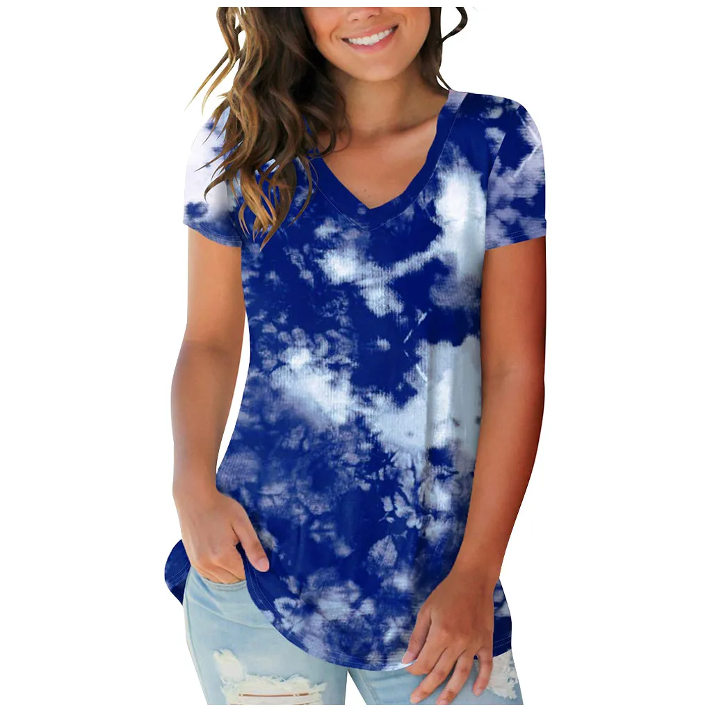 Womens Fashion Plus Size Gradient Color V-neck Short Sleeve T-shirt Tops Blouse Camisas De Mujer Top Femme 2021
Womens Fashion Plus Size Gradient Color V-neck Short Sleeve T-shirt Tops Blouse Camisas De Mujer Top Femme 2021