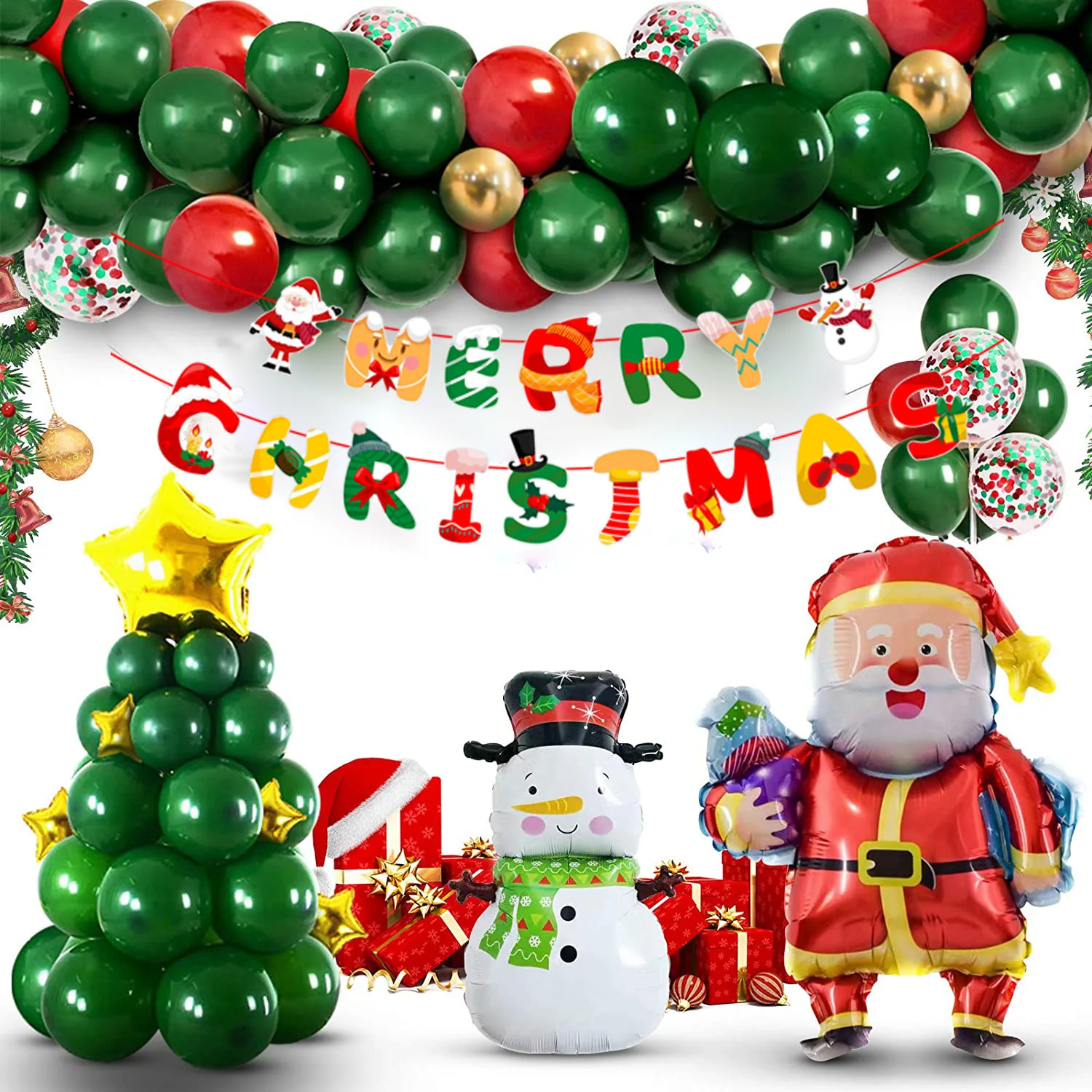 Christmas Balloon Arch Set with Banner Colorful Latex Aluminum Film Balloon Creative Xmas Party Background Wall Decor HB88
Christmas Balloon Arch Set with Banner Colorful Latex Aluminum Film Balloon Creative Xmas Party Background Wall Decor HB88