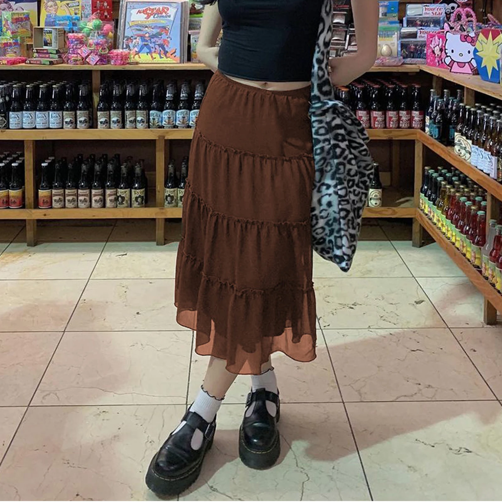New Fashion Bown Pleated Skirts Frill Mid-Claf Skirts Vintage Prepply Style High Waisted Skirts Women Korean Holiday Skirts
New Fashion Bown Pleated Skirts Frill Mid-Claf Skirts Vintage Prepply Style High Waisted Skirts Women Korean Holiday Skirts