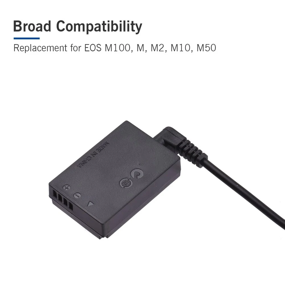 DR-E12 Dummy Battery AC Power Supply Adapter for Canon EOS M100/M/M2/M10/M50 Camera Photography With Power Plug
DR-E12 Dummy Battery AC Power Supply Adapter for Canon EOS M100/M/M2/M10/M50 Camera Photography With Power Plug