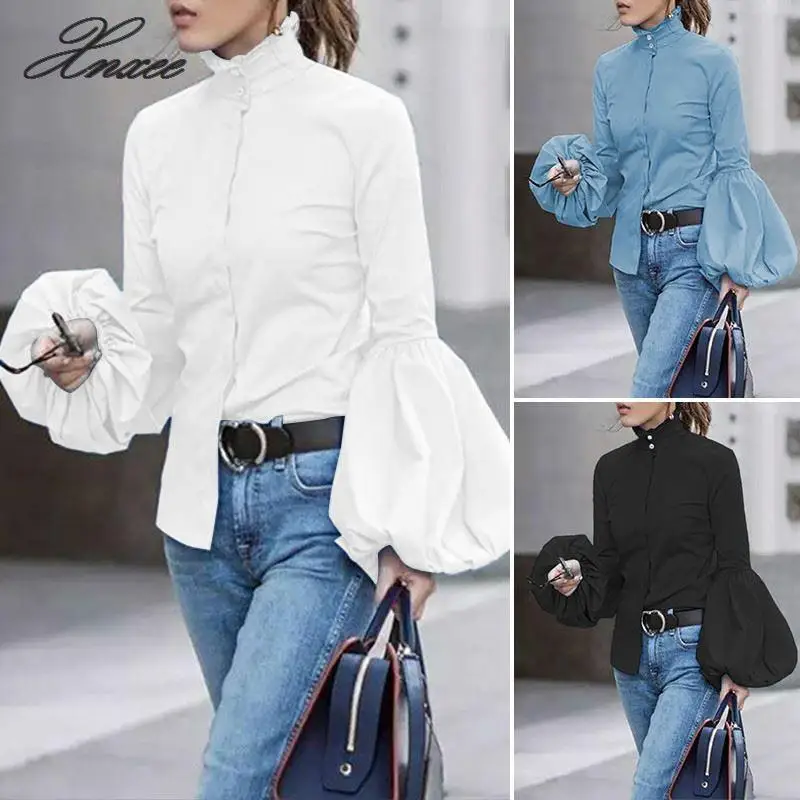 Women Blouse 2020 Female Fashion Long Lantern Sleeve Solid Top Femme Casual Top Plus Size Womens
Women Blouse 2020 Female Fashion Long Lantern Sleeve Solid Top Femme Casual Top Plus Size Womens