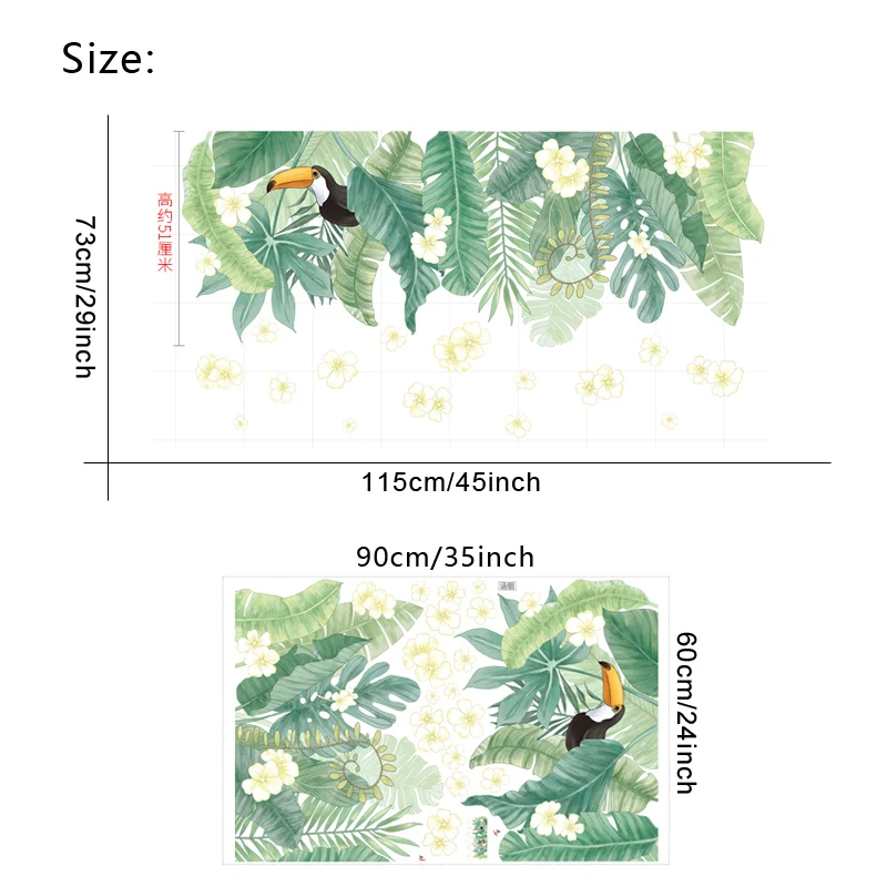 Banana Leaf Wall Stickers for Living room Bedroom Kids room Nursery TV Sofa Wall Decor Art Murals Removable Vinyl Plant Decals
Banana Leaf Wall Stickers for Living room Bedroom Kids room Nursery TV Sofa Wall Decor Art Murals Removable Vinyl Plant Decals