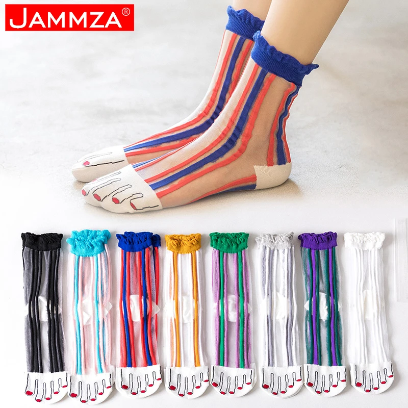 Spring Summer Woman Socks Funny Five Fingers Lace Ultra-Thin Sexy Silk Socks Transparent Breathable Striped Cute Socks B142
Spring Summer Woman Socks Funny Five Fingers Lace Ultra-Thin Sexy Silk Socks Transparent Breathable Striped Cute Socks B142