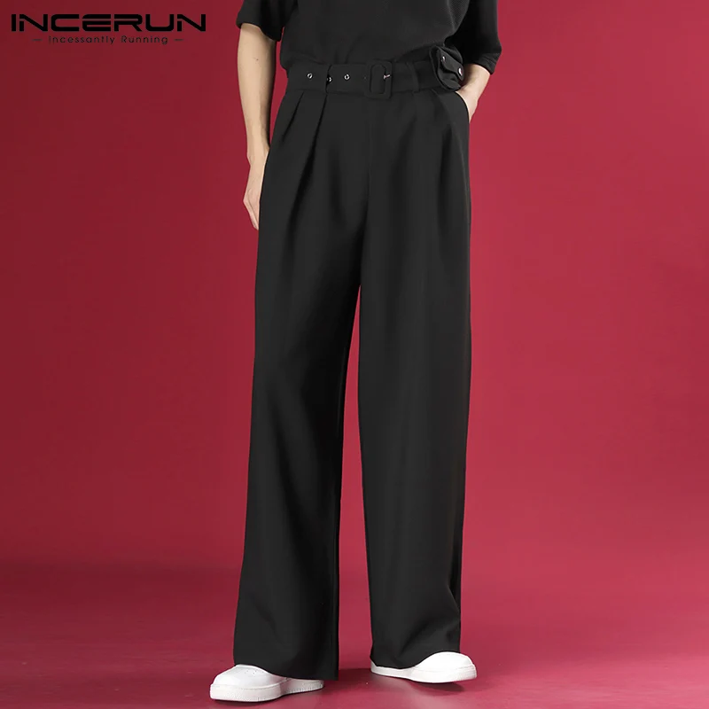 Men Casual Pants Solid Color Joggers High Waist Pockets Straight Trousers With Belt 2021 Streetwear Baggy Pants INCERUN S-5XL
Men Casual Pants Solid Color Joggers High Waist Pockets Straight Trousers With Belt 2021 Streetwear Baggy Pants INCERUN S-5XL