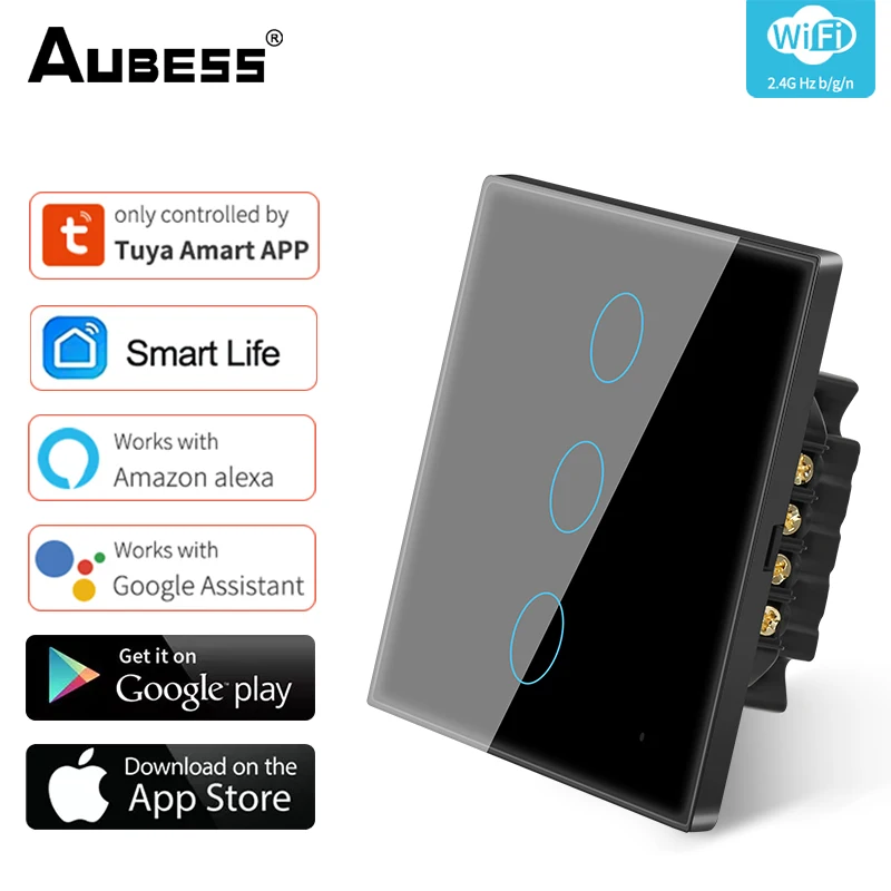 Tuya Smart Light Switch Glass Panel EU Standard Touch Switch Zero Fire Line Voice Control Light Smart Life Wireless Wall Switch
Tuya Smart Light Switch Glass Panel EU Standard Touch Switch Zero Fire Line Voice Control Light Smart Life Wireless Wall Switch
