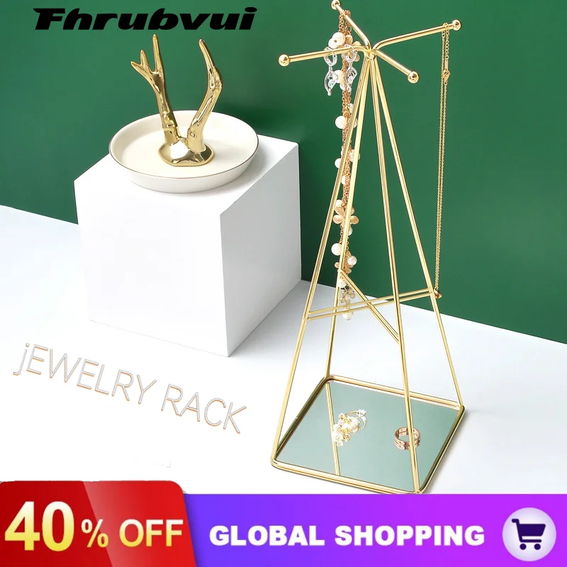 INS Plated Geometric Bracelet Long Earring Display Stand Hanging Rack Pendant Necklace Jewelry Organizer Holder
INS Plated Geometric Bracelet Long Earring Display Stand Hanging Rack Pendant Necklace Jewelry Organizer Holder