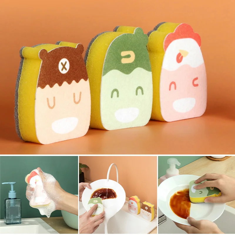 Dishes Cleaning Sponges Cartoon Design Non-Scratch Scouring Scrub Sponges Kitchen Cleaning Tools for Dishwashing Home
Dishes Cleaning Sponges Cartoon Design Non-Scratch Scouring Scrub Sponges Kitchen Cleaning Tools for Dishwashing Home