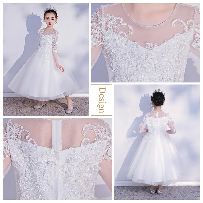 2020 New Children Girls White Half Sleeves Birthday Wedding Princess Party Dress Baby Kids Elegant Model Show Piano Host Dress
2020 New Children Girls White Half Sleeves Birthday Wedding Princess Party Dress Baby Kids Elegant Model Show Piano Host Dress