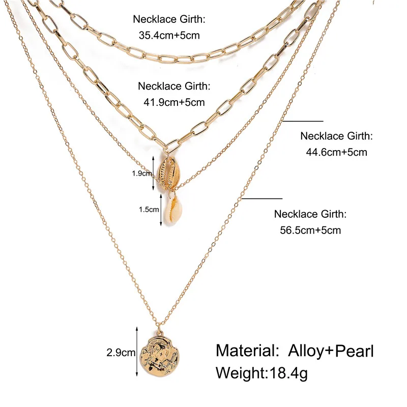 Массивное многослойное ожерелье чокер 17KM с монетами для женщин винтажные