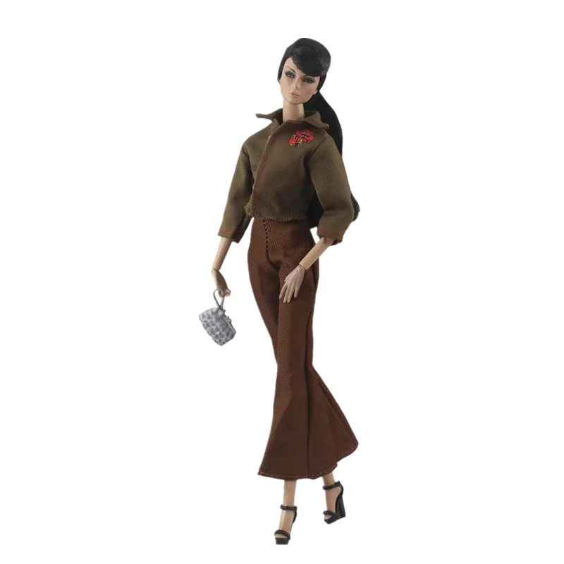 Elegant Brown Coat Flare Pants Handbag For Barbie Doll Clothes Set Tops Trousers Outfits 1/6 BJD Dollhouse Accessories Kids Toys
Elegant Brown Coat Flare Pants Handbag For Barbie Doll Clothes Set Tops Trousers Outfits 1/6 BJD Dollhouse Accessories Kids Toys