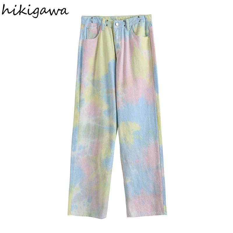Hikigawa Denim Jeans Rainbow Pink Jeans Woman High Waist Zipper Slim Wide Leg Pants Fashion Office Lady Elegant Mom Jeans
Hikigawa Denim Jeans Rainbow Pink Jeans Woman High Waist Zipper Slim Wide Leg Pants Fashion Office Lady Elegant Mom Jeans