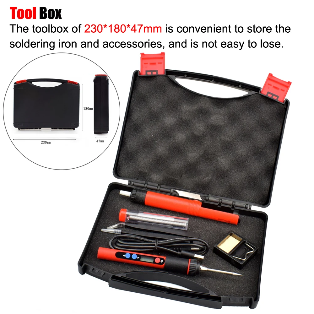 NEWACALOX USB 10W Digital Temp Adjustable Soldering Iron Kit Portable Lead-Free Welding Rework Station Desoldering Pump Toolbox 
NEWACALOX USB 10W Digital Temp Adjustable Soldering Iron Kit Portable Lead-Free Welding Rework Station Desoldering Pump Toolbox