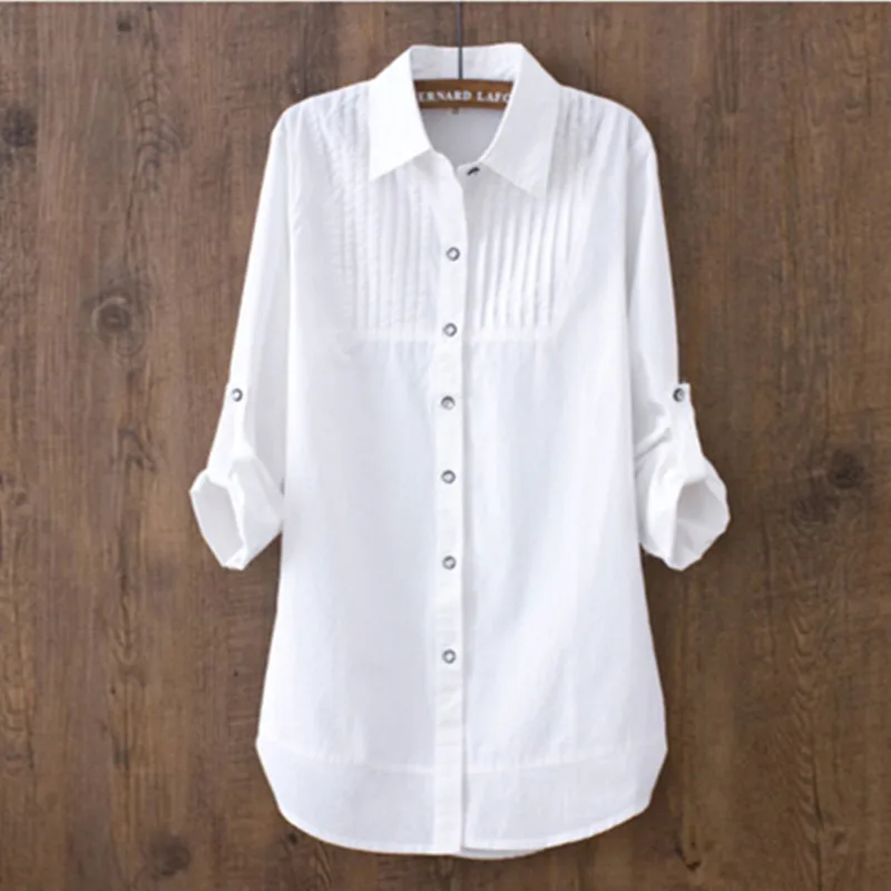 2021 Spring Summer Fashion Elegant White Shirt Blouse Women Shirts Long Sleeve Casual Turn-down Collar OL Style 100% Cotton Tops
2021 Spring Summer Fashion Elegant White Shirt Blouse Women Shirts Long Sleeve Casual Turn-down Collar OL Style 100% Cotton Tops