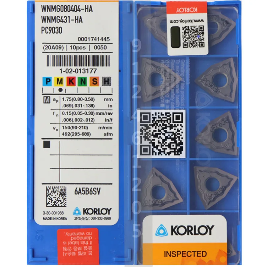 WNMG080404-HA PC9030 / WNMG080408-HA PC9030 WNMG431 WNMG432 KORLOY Original CNC carbide inserts 10PCS/BOX
WNMG080404-HA PC9030 / WNMG080408-HA PC9030 WNMG431 WNMG432 KORLOY Original CNC carbide inserts 10PCS/BOX