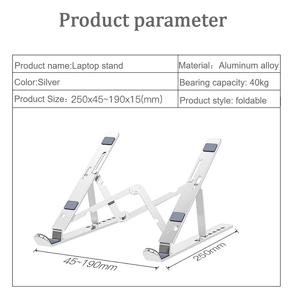 Portable Laptop Stand Aluminium Foldable Support Adjustable Bracket Holder Tablet For Macbook Pro Air Notebook Computer Tablet
Portable Laptop Stand Aluminium Foldable Support Adjustable Bracket Holder Tablet For Macbook Pro Air Notebook Computer Tablet