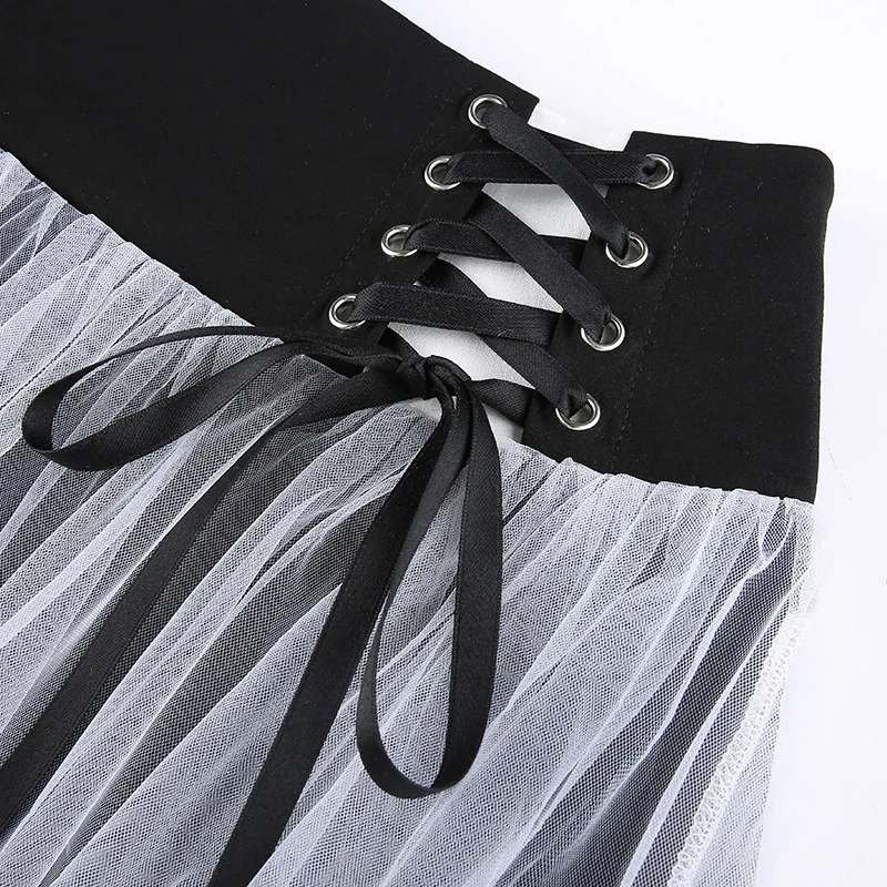 Mall Gothic Mesh A-Line Mini Skirts E-Girl Punk Lace Up Patchwork Women High Waist Sexy Skirt Alternative Clothing Emo
Mall Gothic Mesh A-Line Mini Skirts E-Girl Punk Lace Up Patchwork Women High Waist Sexy Skirt Alternative Clothing Emo