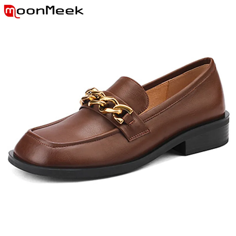 MoonMeek 2022 Plus Size 41 Loafers Women Flat Shoes Round Toe Slip On Metal Chain Comfortable Genuine Leather Shoes Ladies
MoonMeek 2022 Plus Size 41 Loafers Women Flat Shoes Round Toe Slip On Metal Chain Comfortable Genuine Leather Shoes Ladies