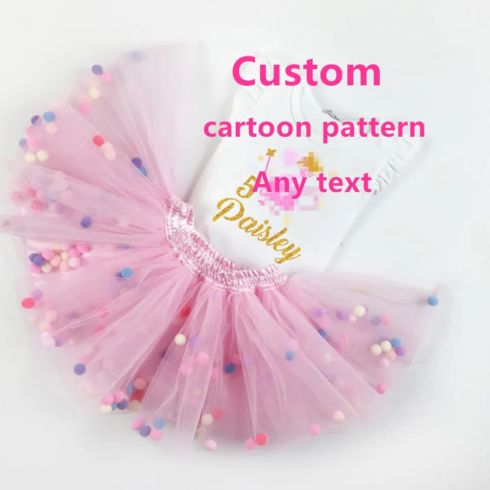 

Personalized One year old outfit baby showe set Custom First Birthday baby girl Light Pink Pom Tutu Set Pig Birthday Tutu Outfit