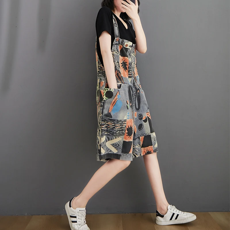 New High Quality M-XXL Women Large Size Denim Loose Printed Overalls Women Cool High Waist Oversize Jumpsuit Wide Leg Pants
New High Quality M-XXL Women Large Size Denim Loose Printed Overalls Women Cool High Waist Oversize Jumpsuit Wide Leg Pants
