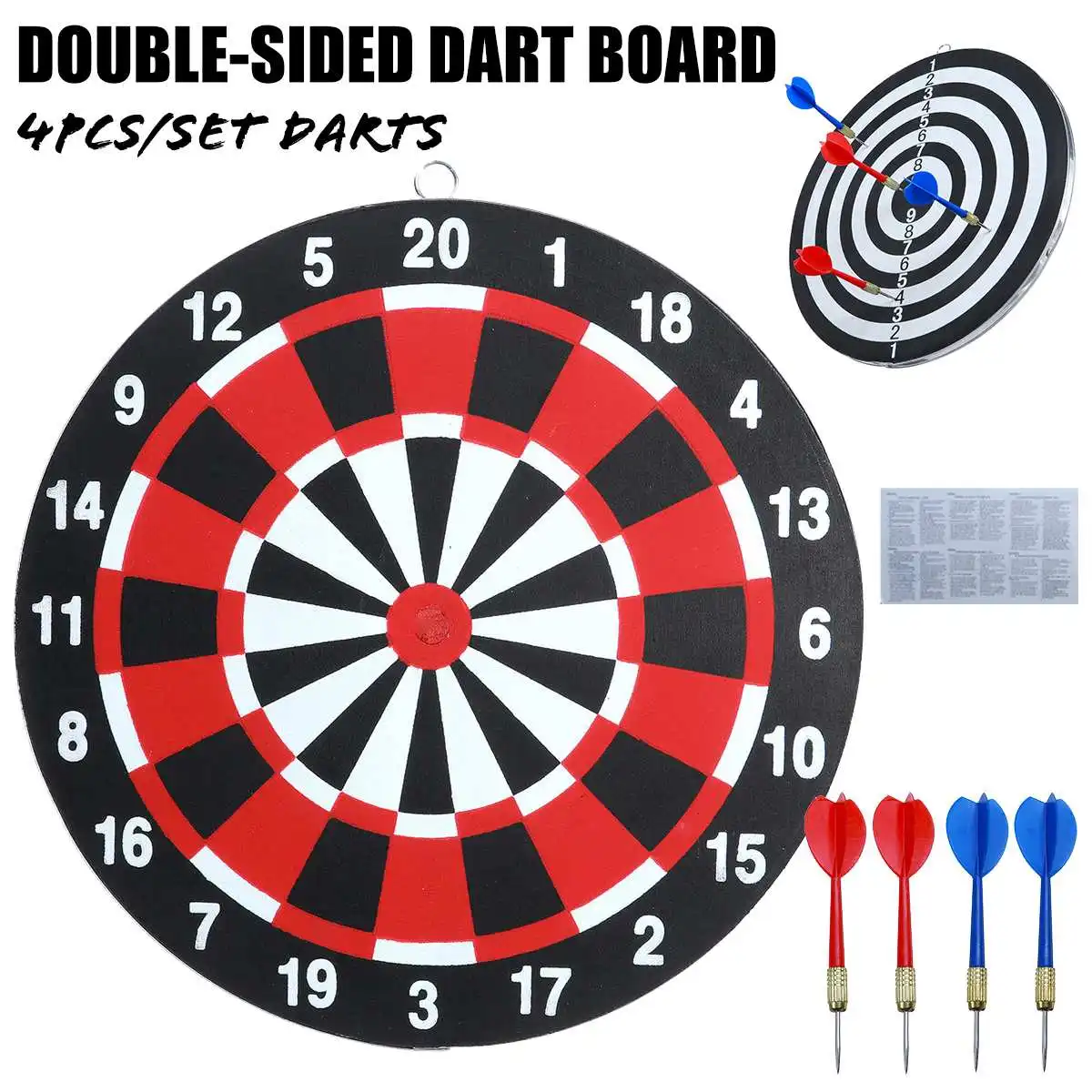 12inch Home Office Bar Dart Board Double Sided Hanging Dart Target Game Board Target Dart with 4PCS Dart Safety Kids Adults Toys
12inch Home Office Bar Dart Board Double Sided Hanging Dart Target Game Board Target Dart with 4PCS Dart Safety Kids Adults Toys