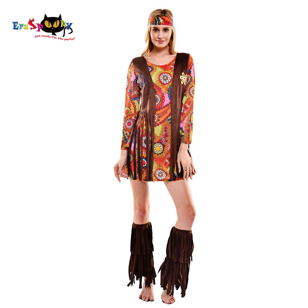 Eraspooky 60s 70s Peace and Love Retro Hippies Cosplay Halloween Costume For Women Floral Disco Dress Headband Carnival Outfit
Eraspooky 60s 70s Peace and Love Retro Hippies Cosplay Halloween Costume For Women Floral Disco Dress Headband Carnival Outfit