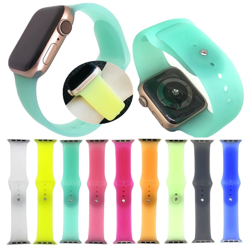 Прозрачный силиконовый спортивный ремешок совместим с apple watch 4 40 мм 44 для band 42/38
