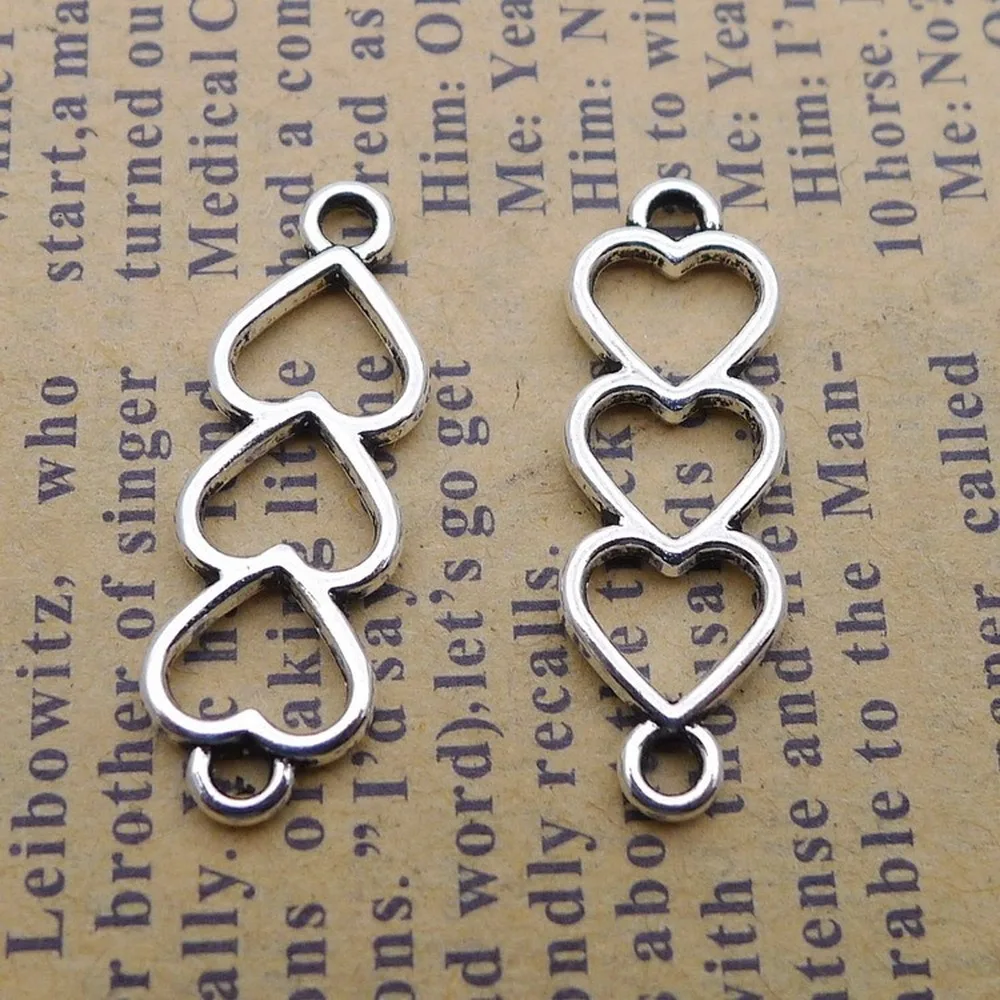 300 шт Сердце Подвески 8 мм x 24 DIY ювелирных изделий Кулон Античный серебряный
