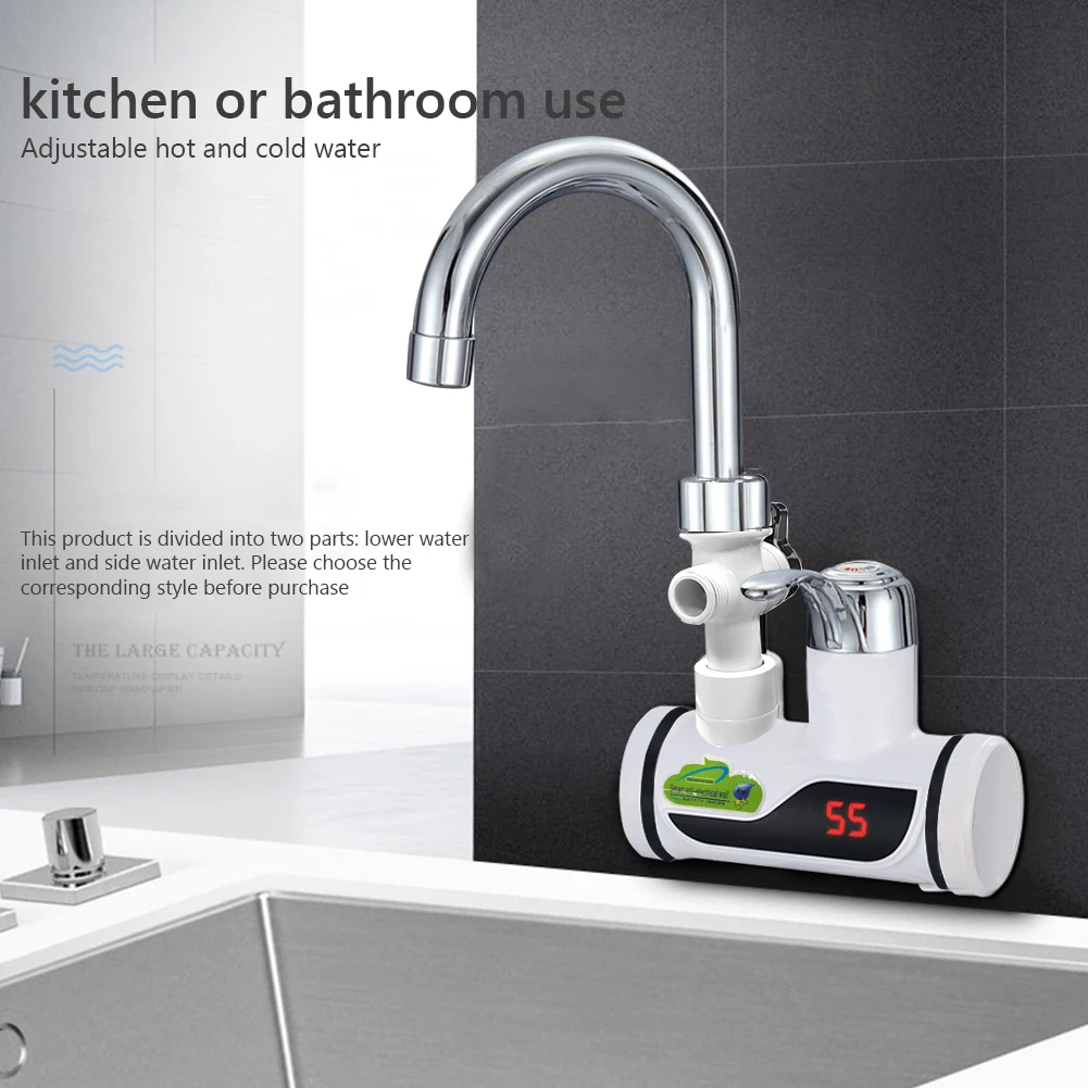 Kitchen instant electric water heater tap LCD temperature display Tankless Faucet 3000W 220V Water Heater Bathroom EU Plug
Kitchen instant electric water heater tap LCD temperature display Tankless Faucet 3000W 220V Water Heater Bathroom EU Plug
