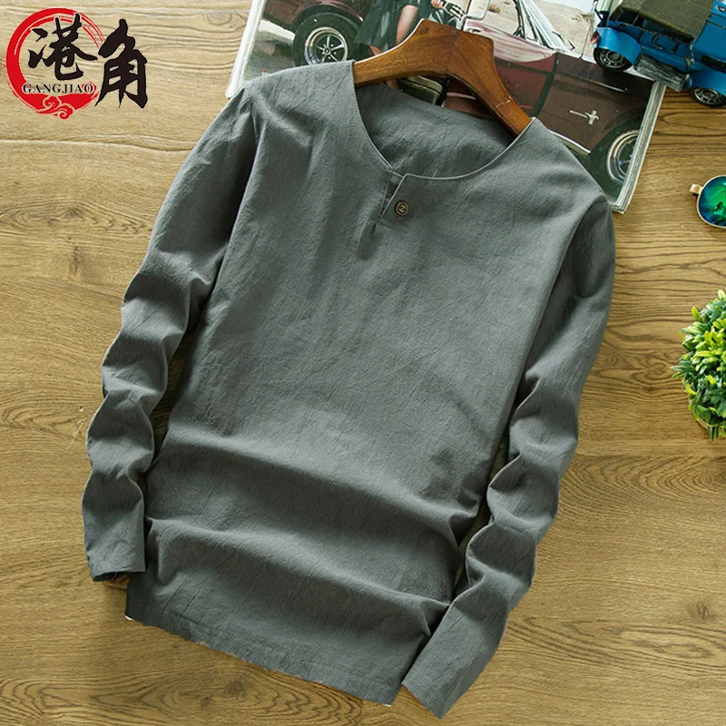 HOO spring of 2020 the new linen shirt Men's long sleeve Contracted and comfortable cotton T-shirt
HOO spring of 2020 the new linen shirt Men's long sleeve Contracted and comfortable cotton T-shirt