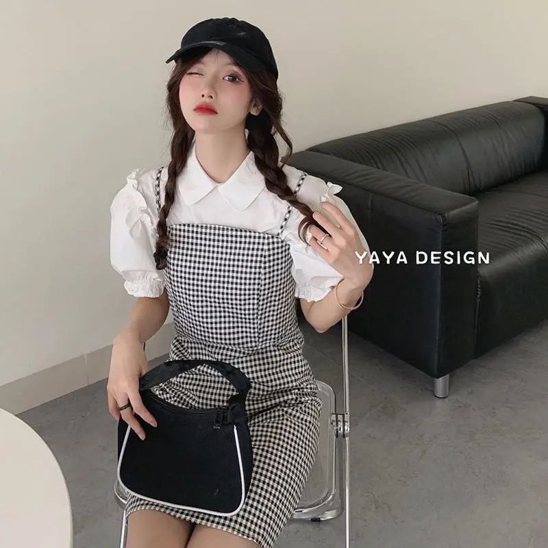 One Piece/Set Can Be Salt Sweet Dungaree Dress Female Summer 2020 New Slim Slimming Tartan Skirt Two-Piece Set
One Piece/Set Can Be Salt Sweet Dungaree Dress Female Summer 2020 New Slim Slimming Tartan Skirt Two-Piece Set