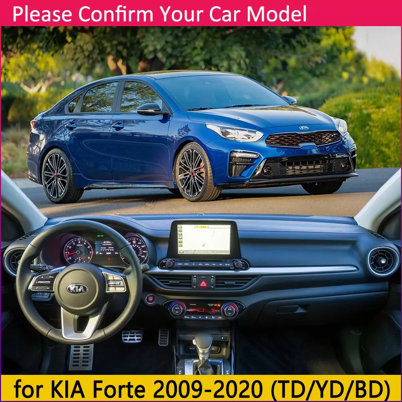 Для KIA Forte 2009 ~ 2020 TD YD BD Противоскользящий коврик для приборной панели защиты от
