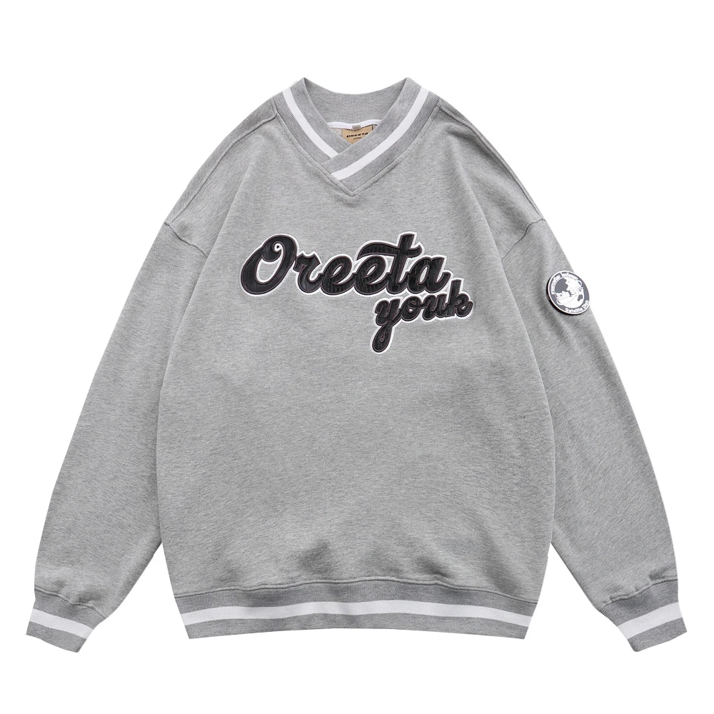 Letter Embroidery Sweatshirts Mens Autumn Casual Loose Long Sleeve V-neck Pullover Men
Letter Embroidery Sweatshirts Mens Autumn Casual Loose Long Sleeve V-neck Pullover Men