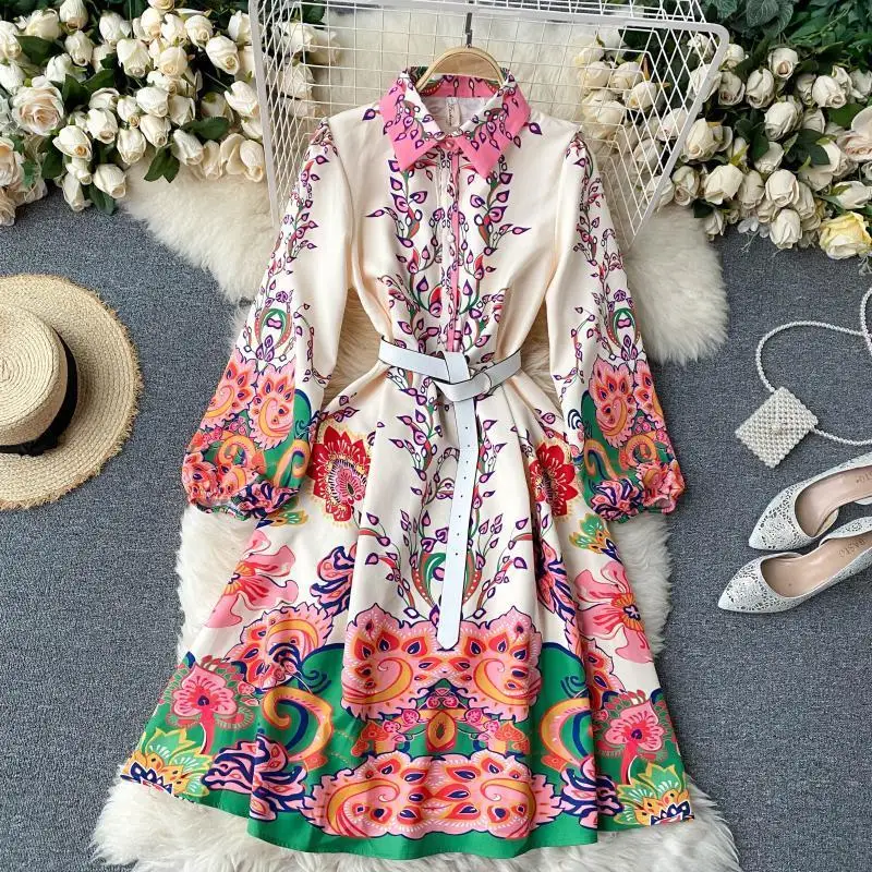 Women's Vintage Floral Elegant Long Sleeves Shirt Dress Female Summer Autumn Single Breasted Office Wear A Line Vestidos 2021
Women's Vintage Floral Elegant Long Sleeves Shirt Dress Female Summer Autumn Single Breasted Office Wear A Line Vestidos 2021