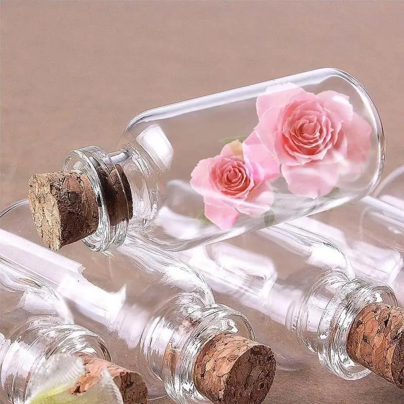 Small Bottle Containers Decoration Popular Mason Jar Message Vials Cheap Mini Glass Jars DIY Cork Stopper Ornaments | Красота и