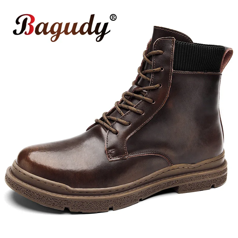Fashion Motorcycle Boots Men's Warm Fur Snow Boots Men Leather Punk Shoes Winter Lace-Up High-top Warm Fur Shoes Men Warm Boots
Fashion Motorcycle Boots Men's Warm Fur Snow Boots Men Leather Punk Shoes Winter Lace-Up High-top Warm Fur Shoes Men Warm Boots