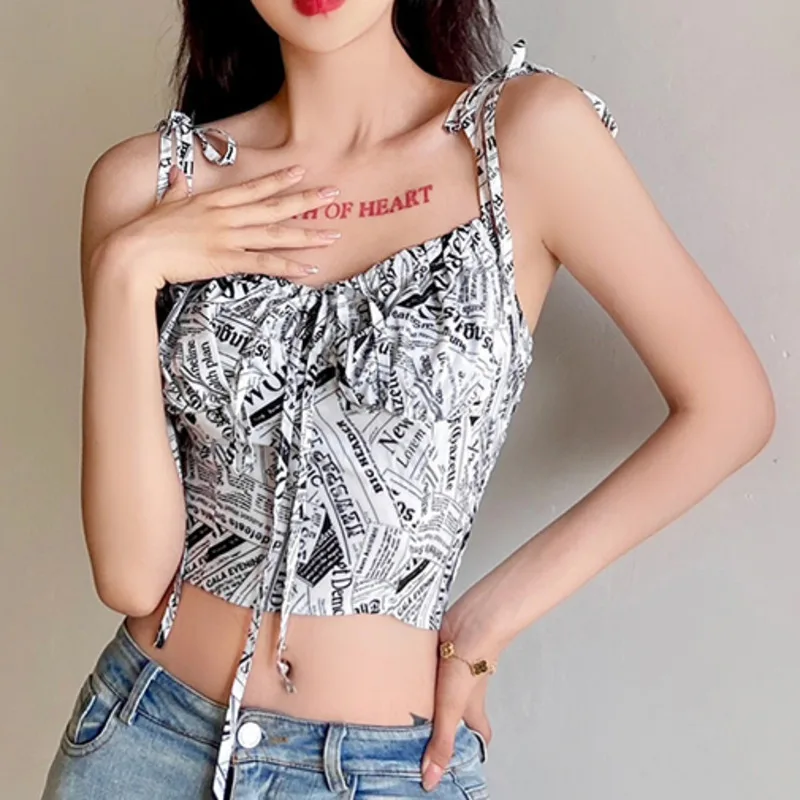 XUXI Women T-Shirt Sleeveless Vest Streetwear Fashion Printed Sling Bandage Top T Shirt Summer 2021 E2824
XUXI Women T-Shirt Sleeveless Vest Streetwear Fashion Printed Sling Bandage Top T Shirt Summer 2021 E2824