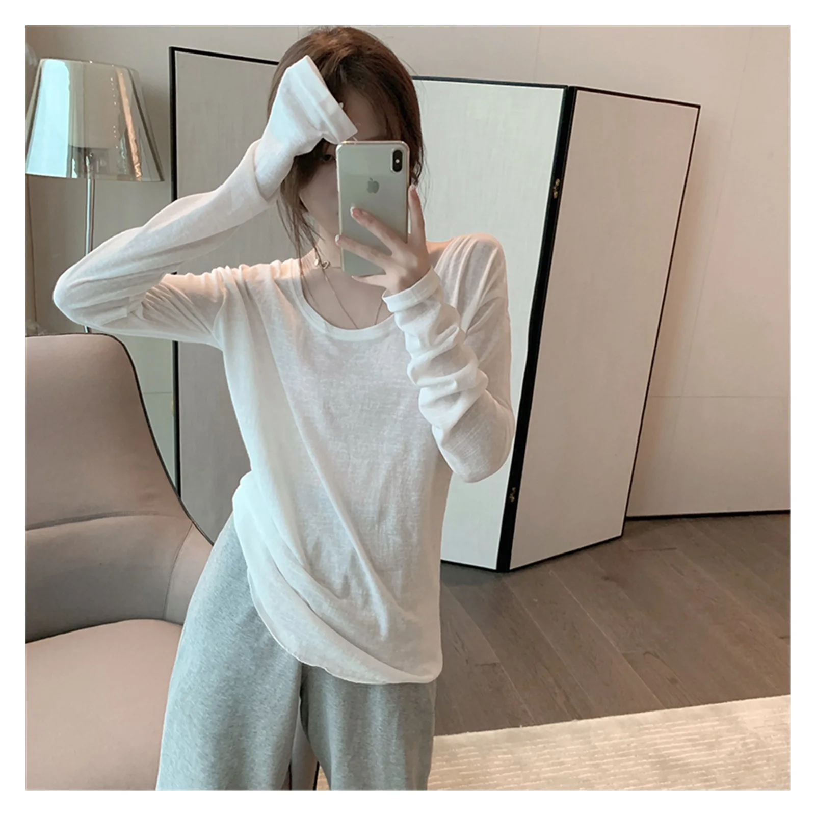 2021NEW White T-shirt Short 2021 Spring New Long Sleeve Bottoming Shirt Women's Korean Style Loose Western Style Inner Wear
2021NEW White T-shirt Short 2021 Spring New Long Sleeve Bottoming Shirt Women's Korean Style Loose Western Style Inner Wear