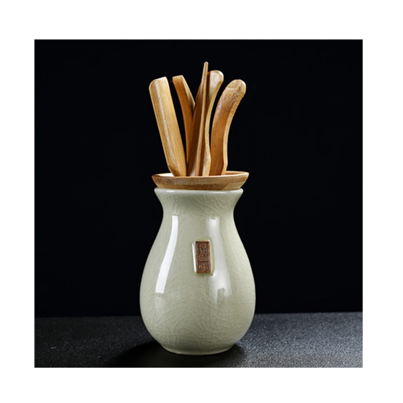 Jusen 6Pcs/set Chinese Tea Ceremony Six Gentlemen Tea Set Ceramic Tea Buck Bamboo Tea Tray Scoop Clip Combination Accessory
Jusen 6Pcs/set Chinese Tea Ceremony Six Gentlemen Tea Set Ceramic Tea Buck Bamboo Tea Tray Scoop Clip Combination Accessory
