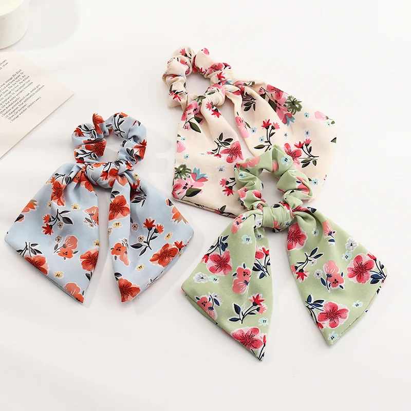 Women Girls Floral Print Hair Scrunchies Elegant Fashion Bow Streamers Hair Rope Elastic Ponytail Holder Hair Accessories
Women Girls Floral Print Hair Scrunchies Elegant Fashion Bow Streamers Hair Rope Elastic Ponytail Holder Hair Accessories