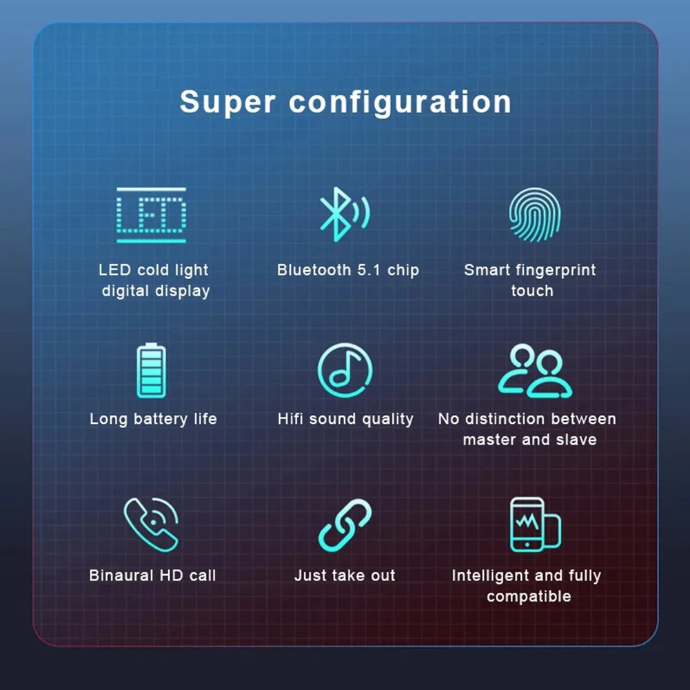TWS Bluetooth Headphones Wireless Earphones Stereo Earbuds With LED Display Charging Case With Mic In-Ear Earbuds For Sports
TWS Bluetooth Headphones Wireless Earphones Stereo Earbuds With LED Display Charging Case With Mic In-Ear Earbuds For Sports