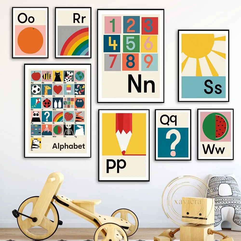 Cartoon Alphabet Number Table Canvas Painting Children Room Wall Art Poster Fruit Toy Pattern Picture Decor Nursery Kindergarten
Cartoon Alphabet Number Table Canvas Painting Children Room Wall Art Poster Fruit Toy Pattern Picture Decor Nursery Kindergarten
