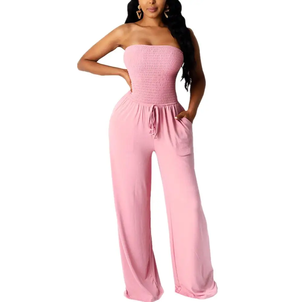 Женский Летний комбинезон с открытыми плечами и открытой спиной, комбинезон с широкими штанинами, клубный комбинезон 
Женский Летний комбинезон с открытыми плечами и открытой спиной, комбинезон с широкими штанинами, клубный комбинезон