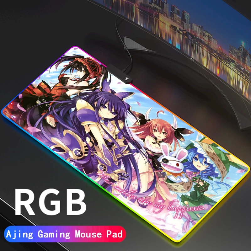 DATE A LIVE RGB Mouse Pad Gamer Desktop Keyboard Player Mousepad LED Gaming Mause Mat for LOL PC Desk Support DIY
DATE A LIVE RGB Mouse Pad Gamer Desktop Keyboard Player Mousepad LED Gaming Mause Mat for LOL PC Desk Support DIY