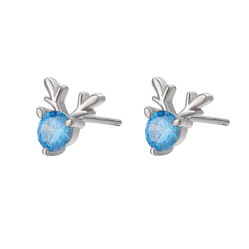 Real 100% 925 Sterling Silver Crystal Zirconia Christmas Reindeer Antler Stud Earrings For Fashion Women Jewelry Drop Shipping
Real 100% 925 Sterling Silver Crystal Zirconia Christmas Reindeer Antler Stud Earrings For Fashion Women Jewelry Drop Shipping
