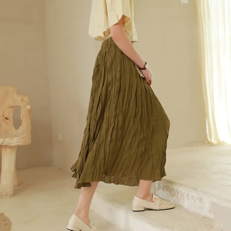 HXJJP Summer 2021 Women Pleated Chiffon Skirt Female Mid-Calf A Slim Loose High-waisted Pleated Skirt
HXJJP Summer 2021 Women Pleated Chiffon Skirt Female Mid-Calf A Slim Loose High-waisted Pleated Skirt