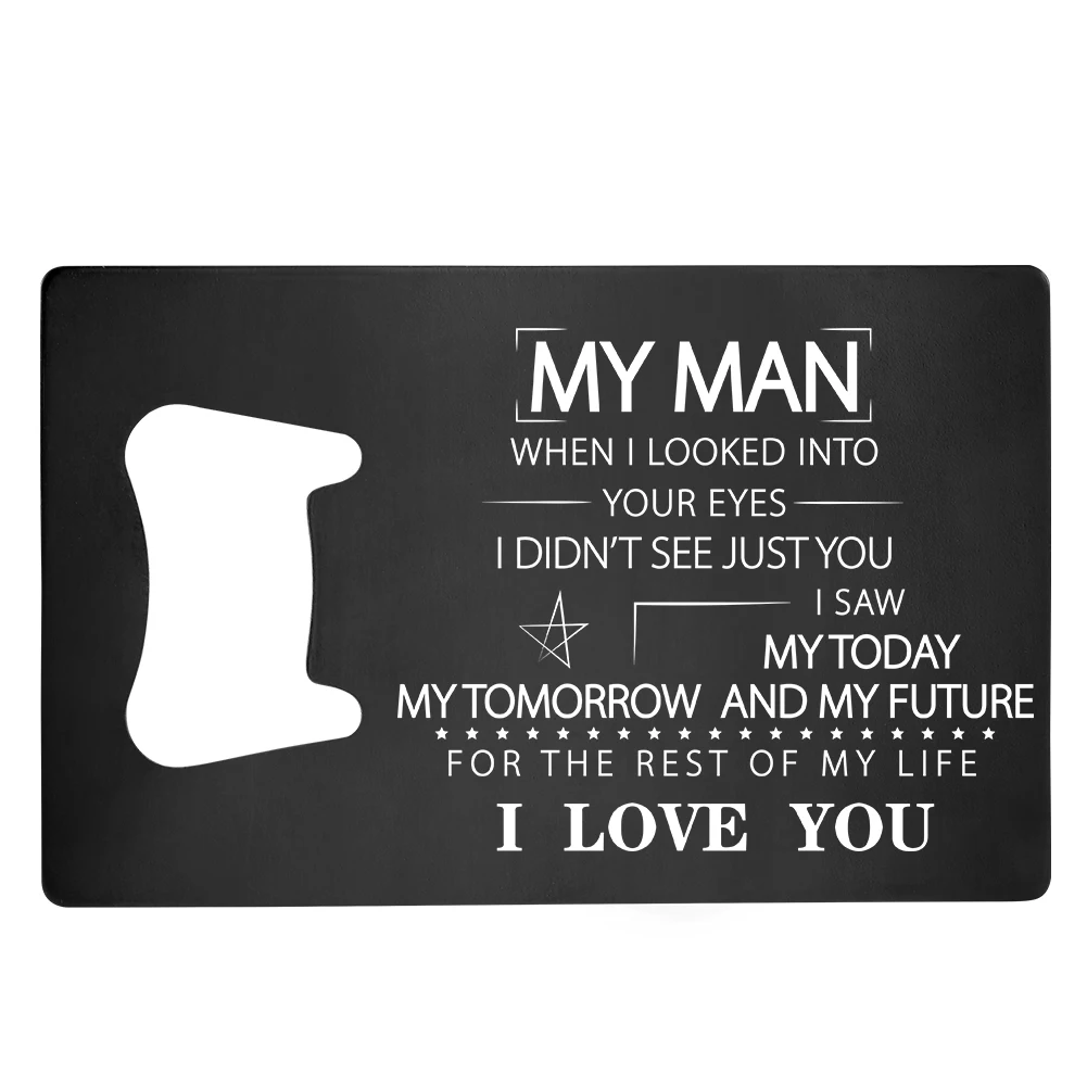 Personalized Text My Man Corkscrew Home Durable High-Quality Stainless Steel Beer Soda Hand-Held Can Opener Male Men's Gifts
Personalized Text My Man Corkscrew Home Durable High-Quality Stainless Steel Beer Soda Hand-Held Can Opener Male Men's Gifts
