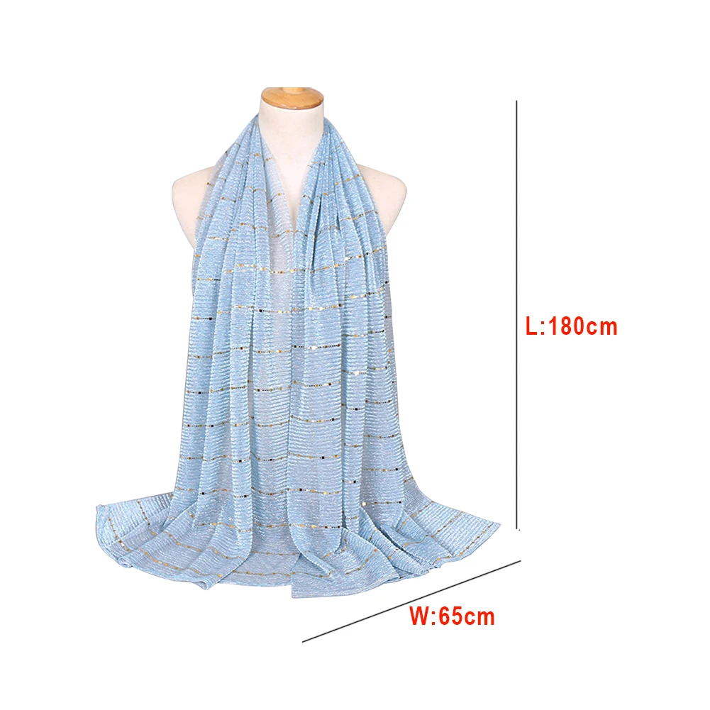 Elegant Head Wrap Soft Islamic Arab Crinkled Long Headscarf Shiny Sequins Women Scarf Muslim Hijab Solid Fashion Ladies
Elegant Head Wrap Soft Islamic Arab Crinkled Long Headscarf Shiny Sequins Women Scarf Muslim Hijab Solid Fashion Ladies